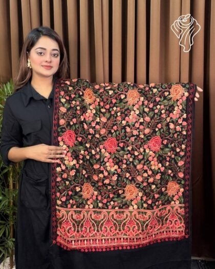 Kashmiri Ary Work Shawl (Black)