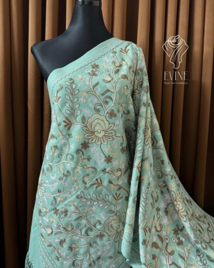 China Exlusive Floral Ary Work Party Shawl Mint