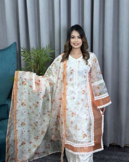 Floral Organza Collection Orange