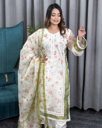 Floral Organza Collection Green